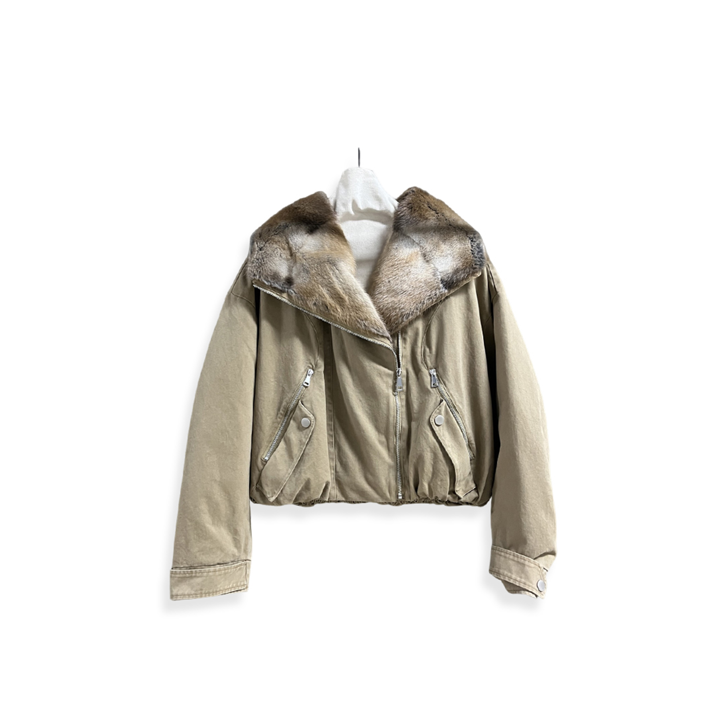 PRADA WOMEN'S CROPPED FUR PARKA WITH 